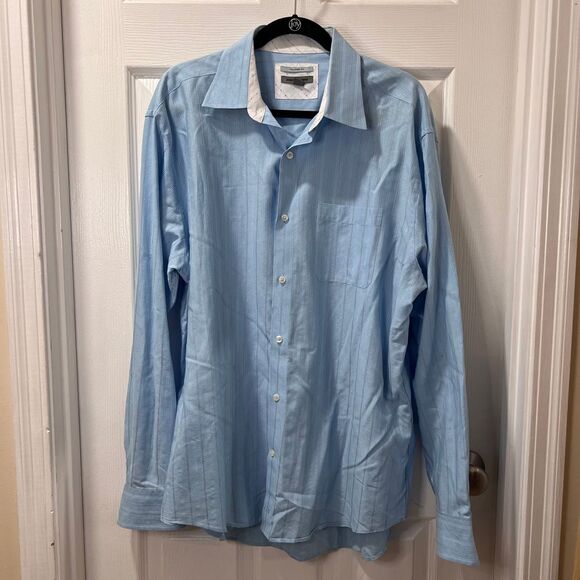 Classic Light Blue 100% Cotton Button-Down Dress Shirt‎ -SZ XL - Picture 1 of 6